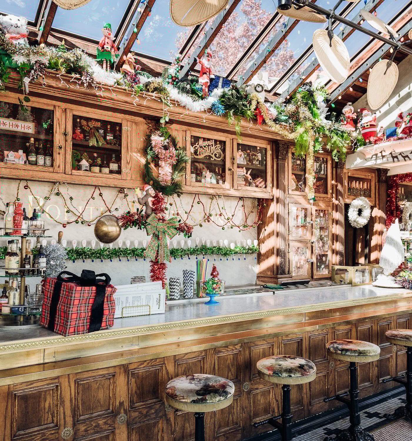 Interior of San Diego holiday bar and cocktail spot Polite Provisions in North Park