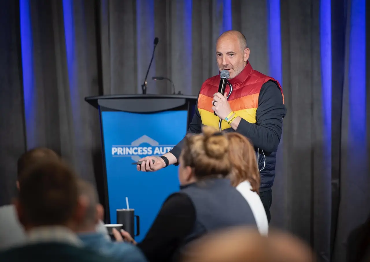 San Diego self-help speaker and author Ryan Berman speaking to business leaders