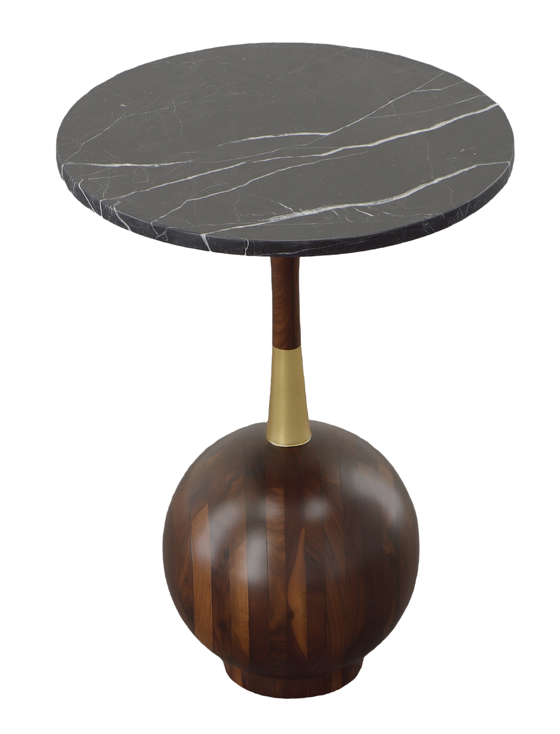 The Ball Walnut Side Table from San Diego furniture store Nativa Interiors