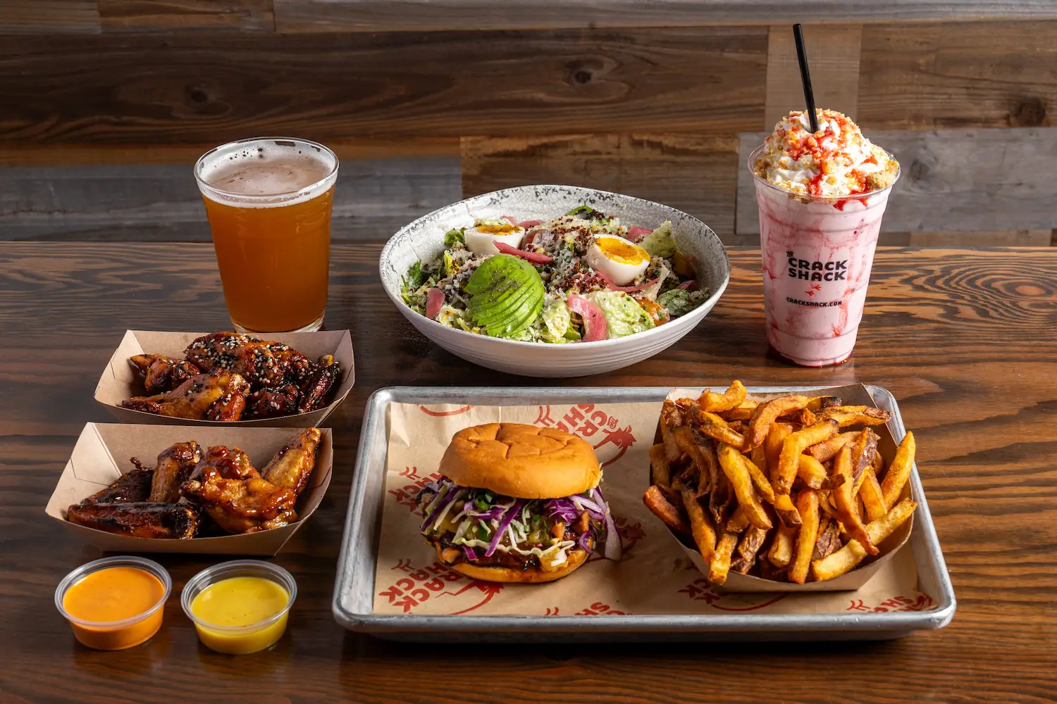 Food from San Diego fast food chain the Crack Shack which just celebrated its 10th Anniversary