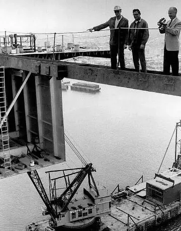 Historical photo of the construction of San Diego's Coronado Bridge