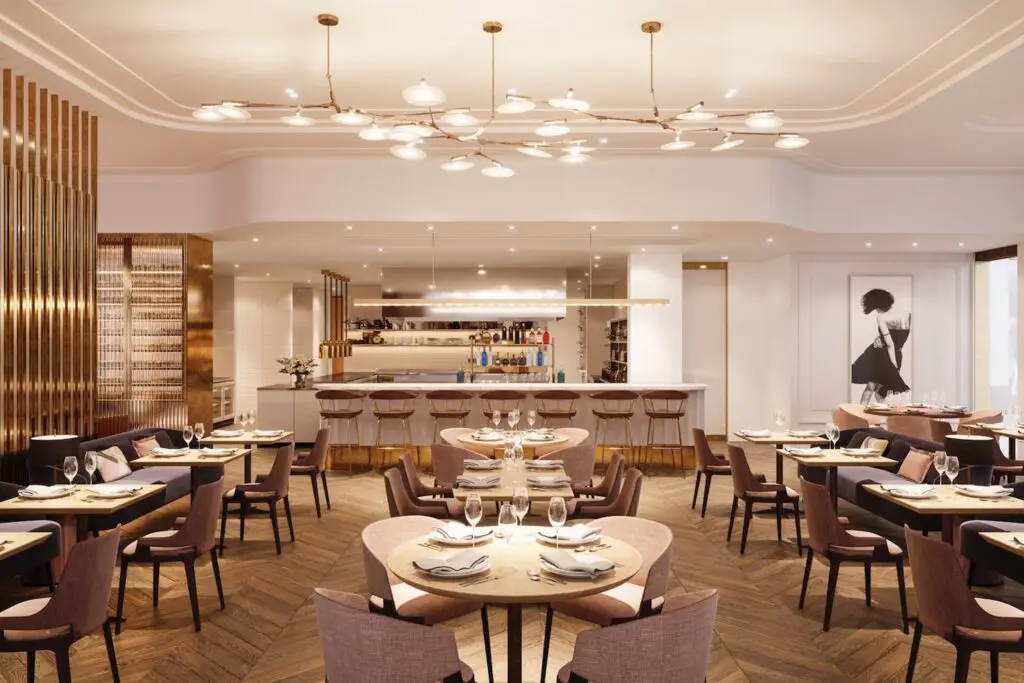 Knife Pleat Michelin-starred restaurant at South Coast Plaza mall in Costa Mesa, California