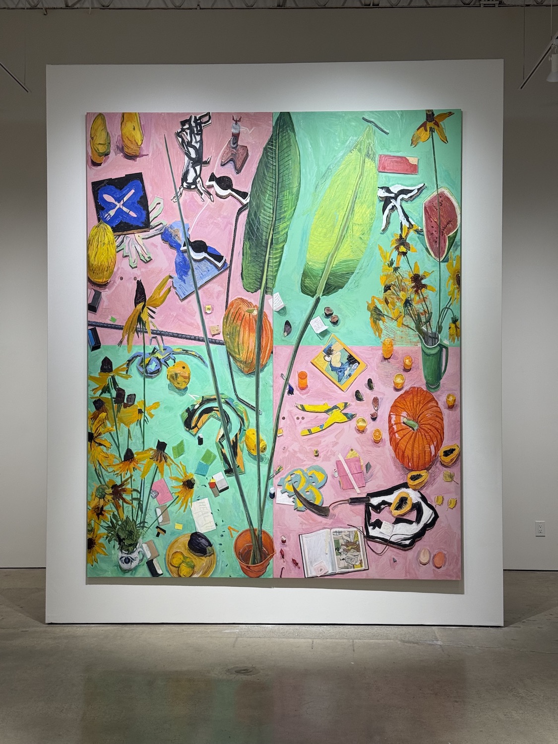 Interior of San Diego's Quint Art Gallery in La Jolla hosting Manny Farber: An Up Beat Title exhibit until 2026